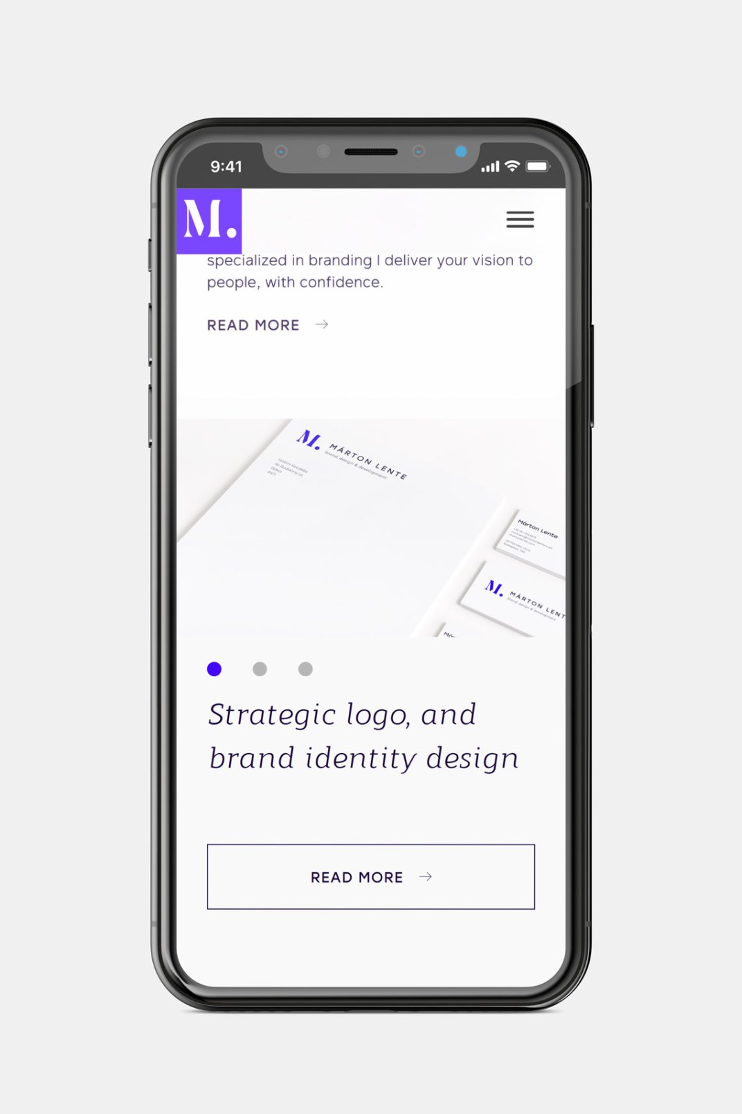 Márton Lente responsive web design contact page screen