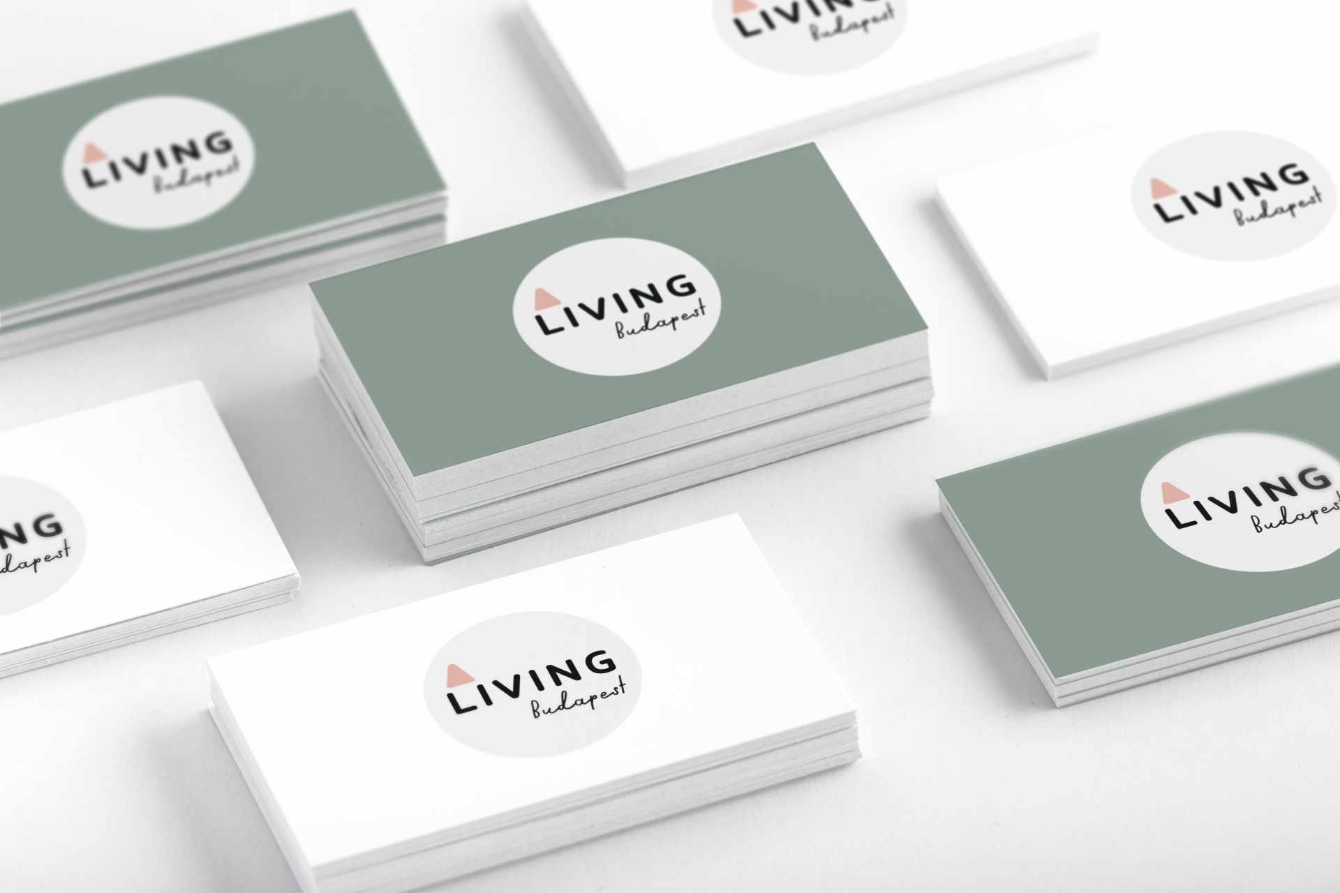 Living Budapest branding business card design