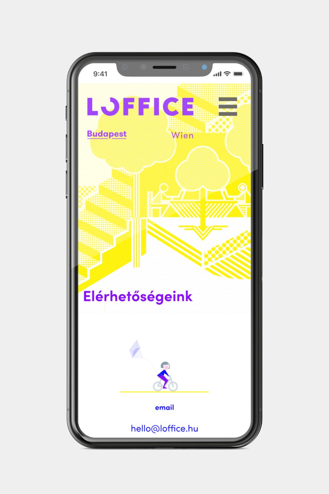Custom designed webportal development for Loffice Contact page on phone