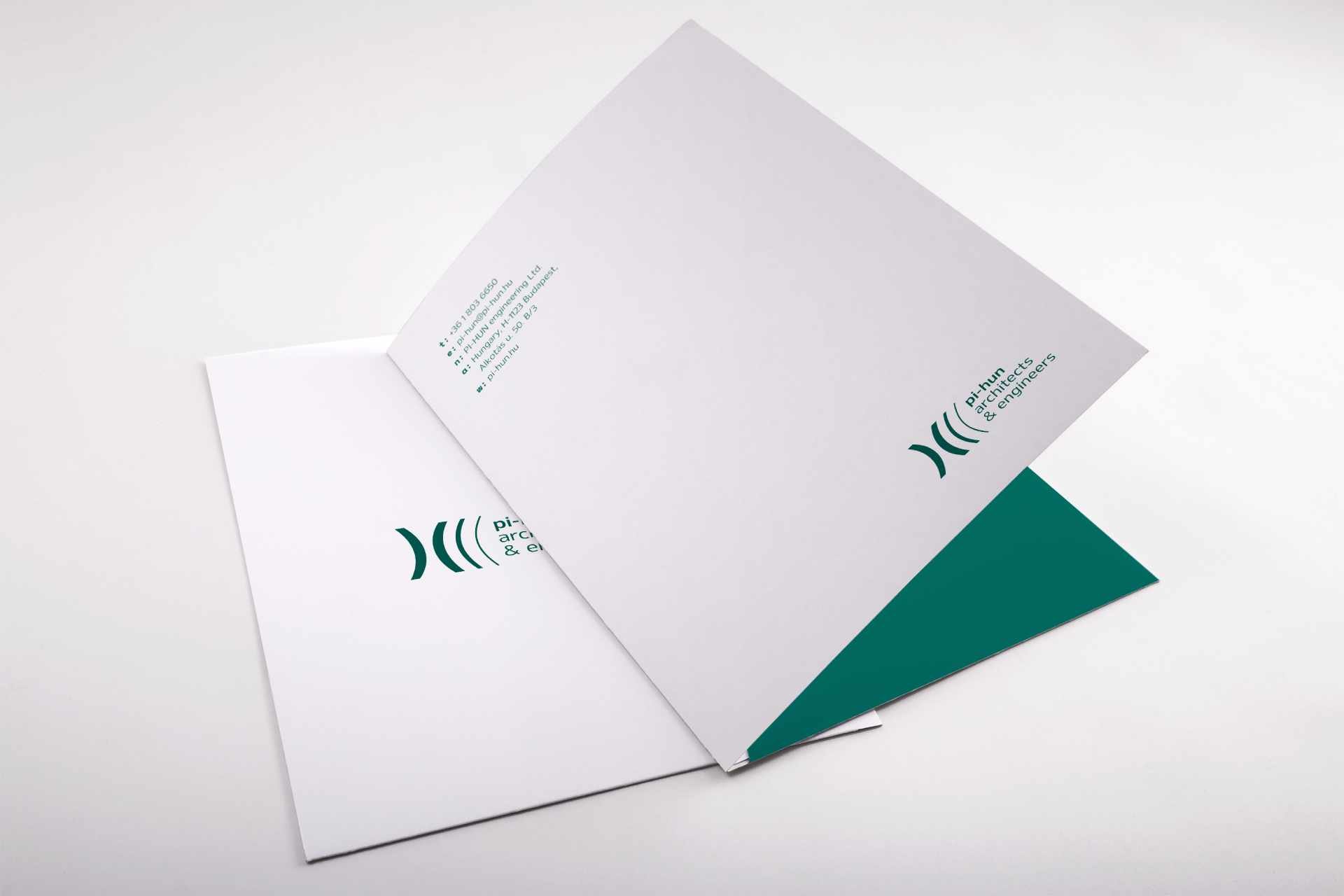 PI-HUN branding stationary folder design