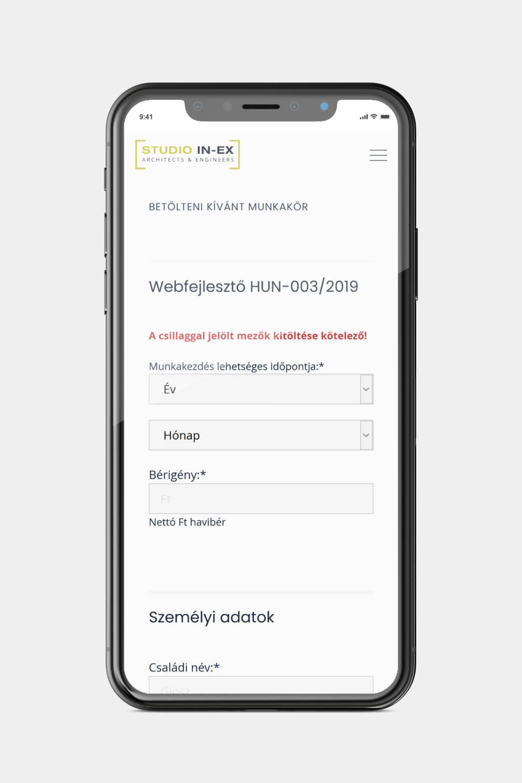 Márton Lente responsive web design contact page screen