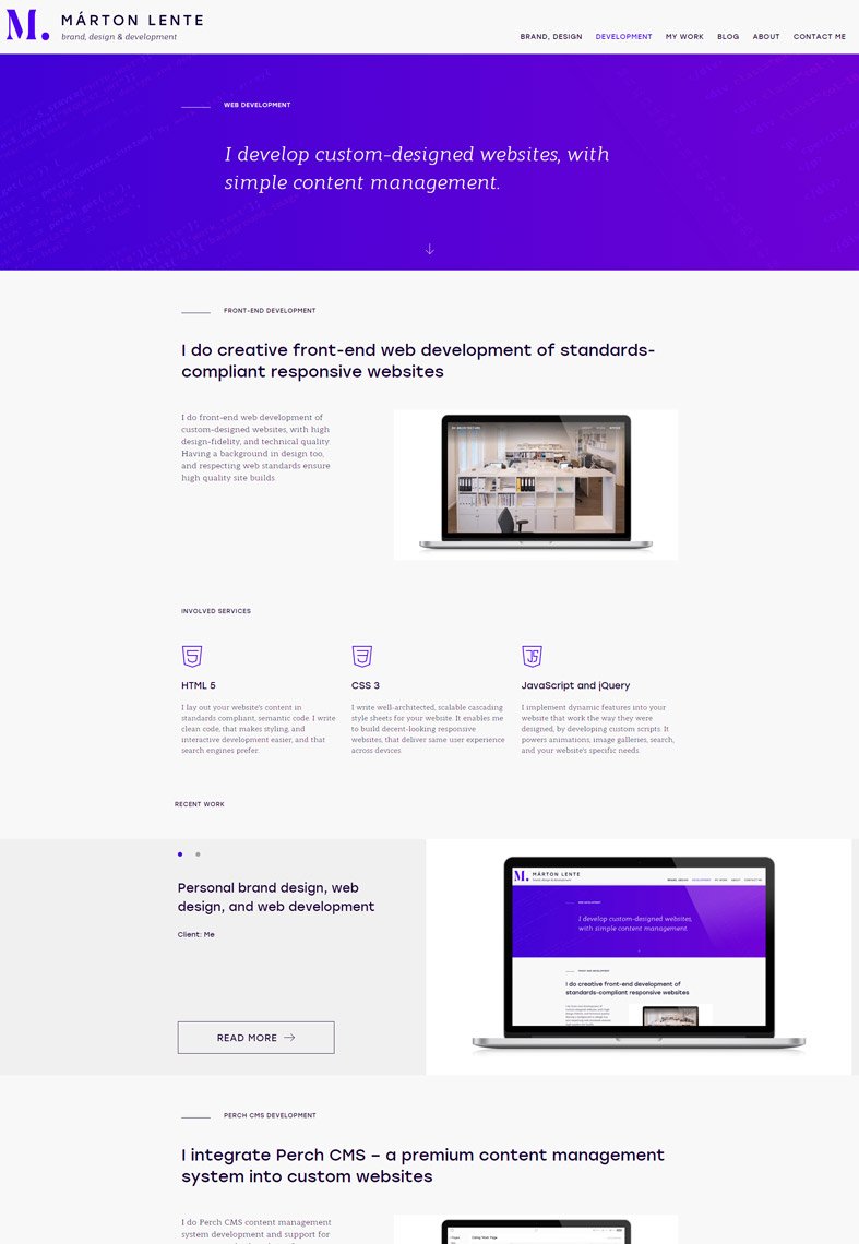 Márton Lente responsive web design web development page screen