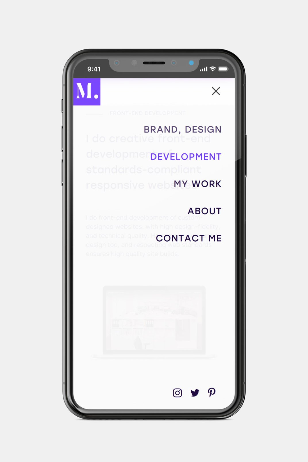 Márton Lente responsive web design contact page screen