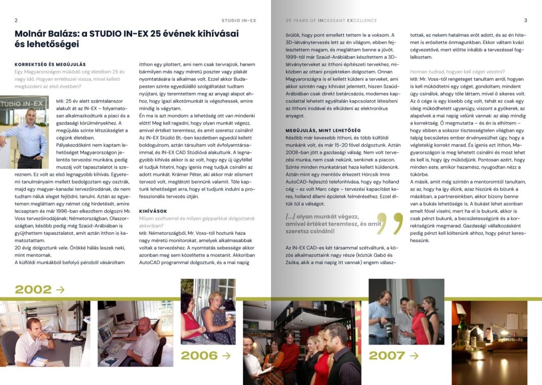 STUDIO IN-EX 25 years branding mockup publication page 2-3