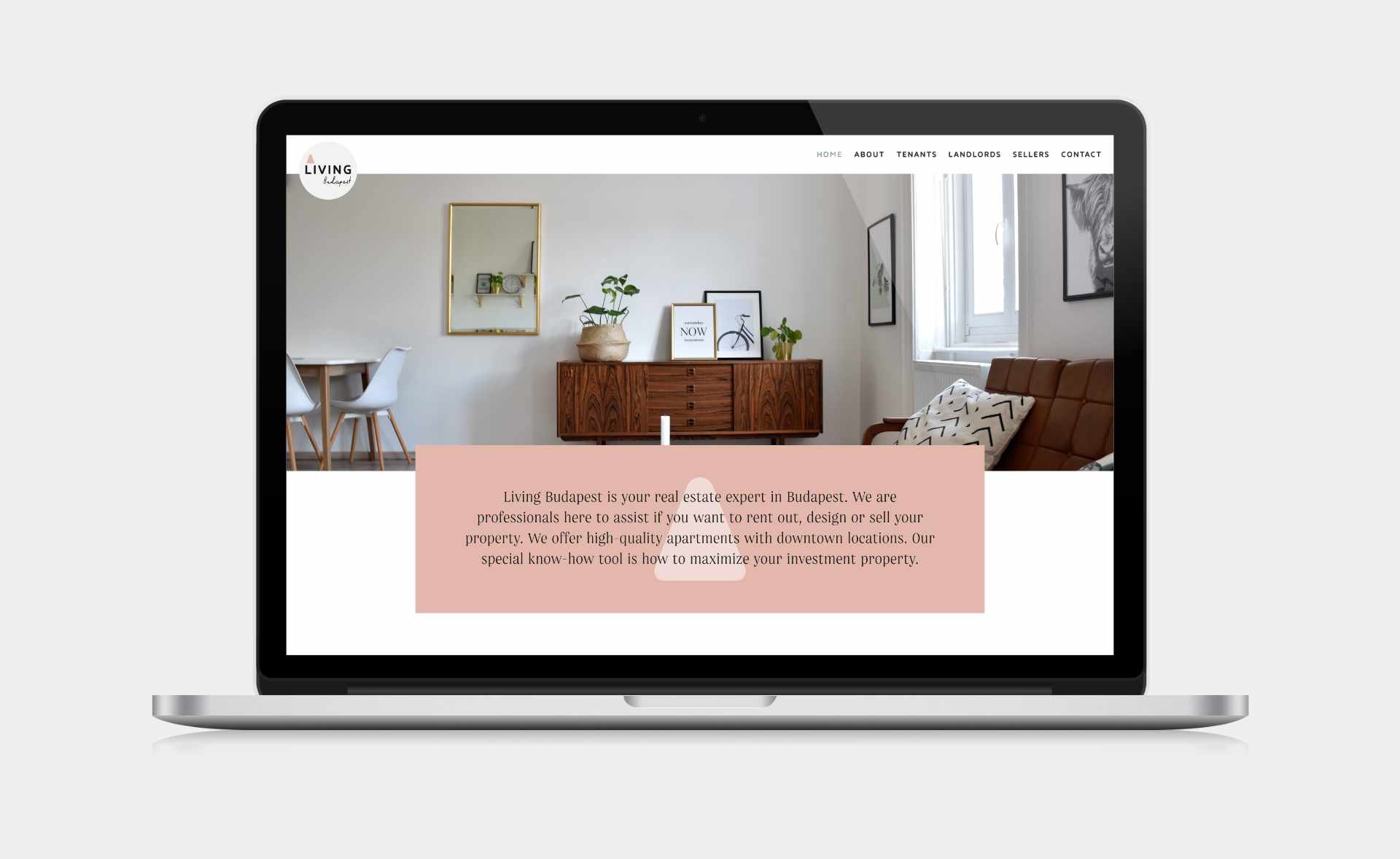 Living Budapest webportal UI design and development desktop landing page