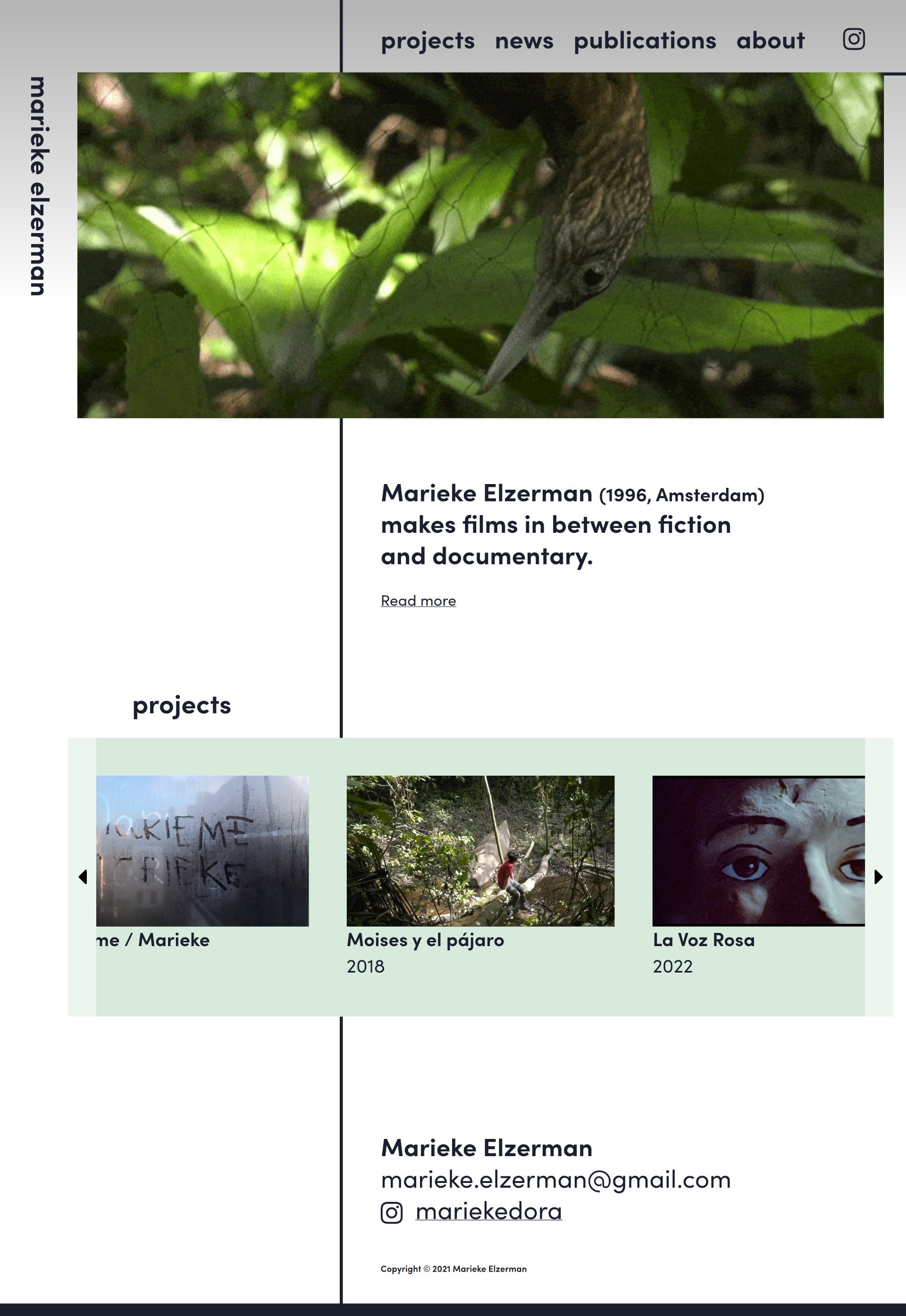 Marieke Elzerman filmmaker website development