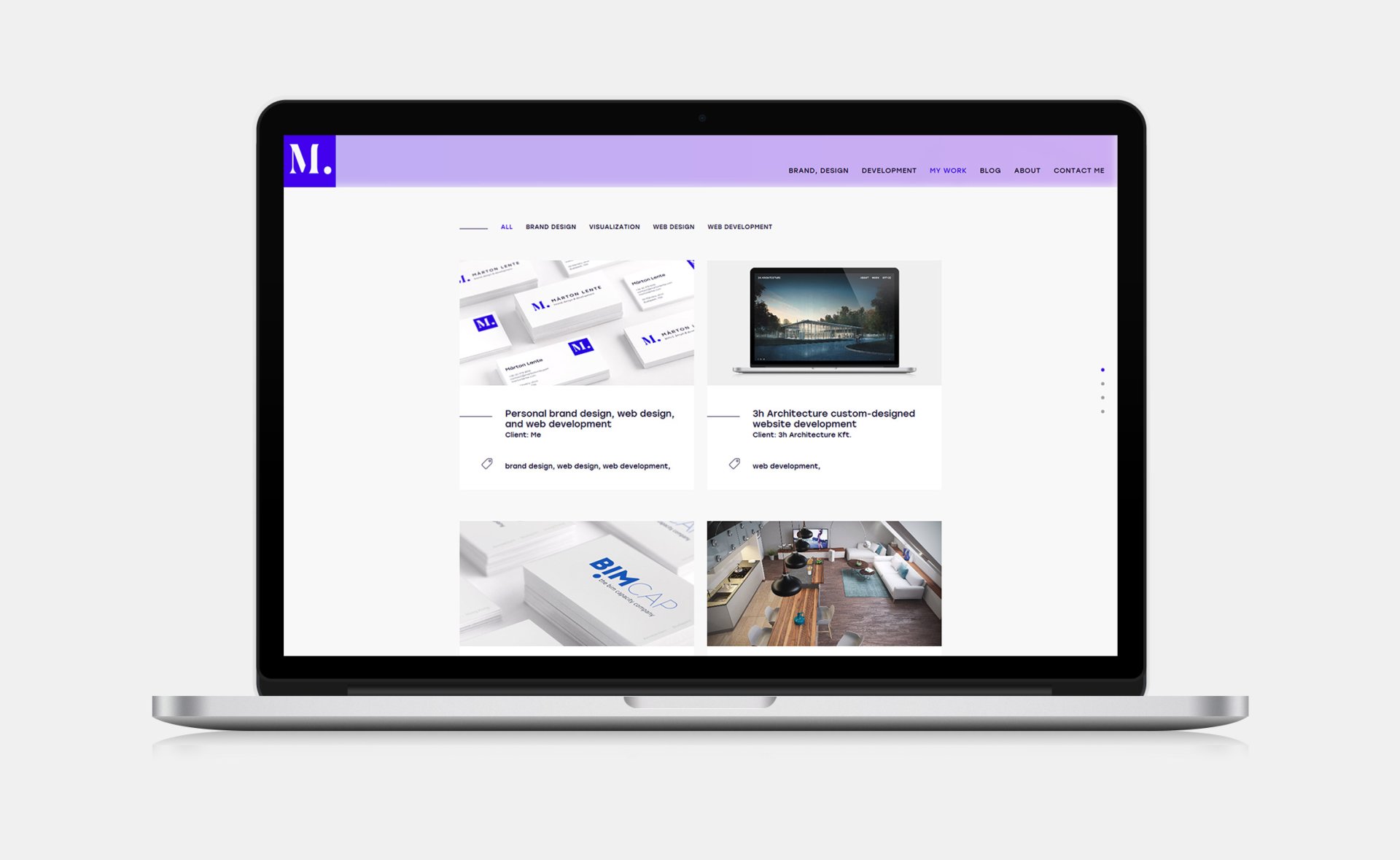 Márton Lente responsive web design my work page on desktop
