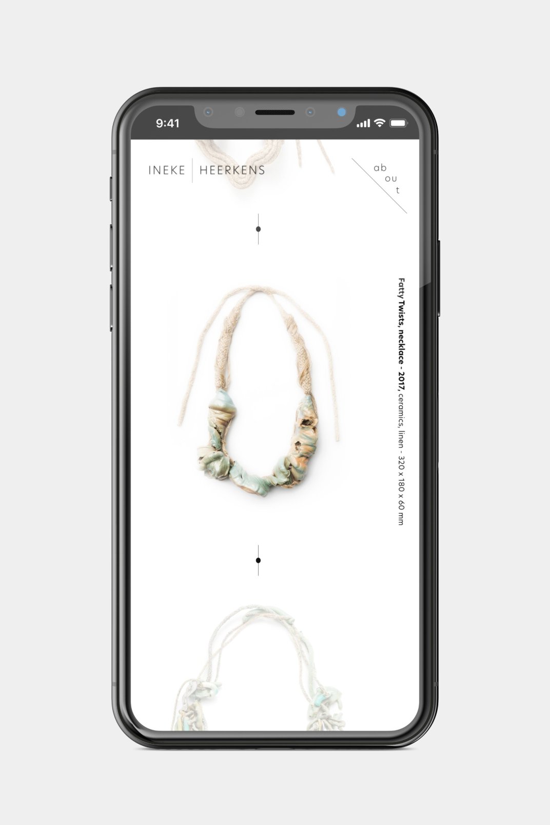 Ineke Heerkens jewellery designer website development phone page - Home