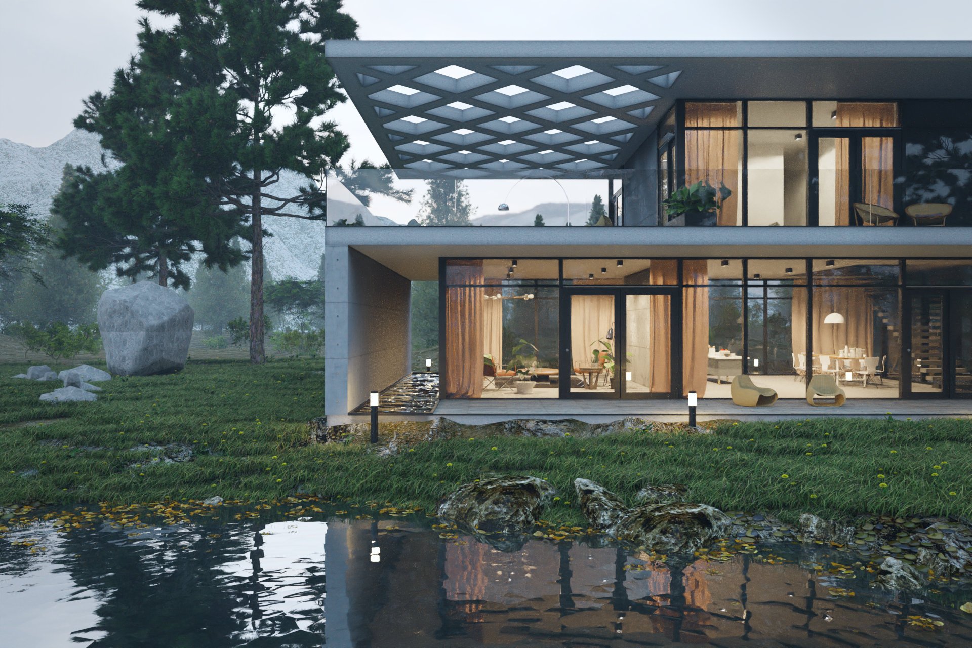 Sample case study house in Sweden architectural visualization